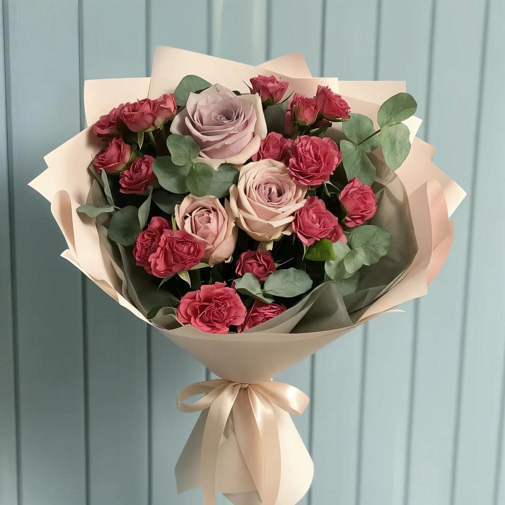 Букет цветов из: Гвоздики и Розы в Малое Карлино