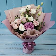 Букет цветов из:  Розы и Лизиантусы #REPLACE_PRED# Малое Карлино