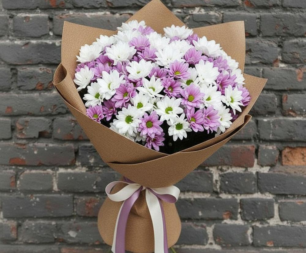 Букет цветов из: Хризантемы в Малое Карлино