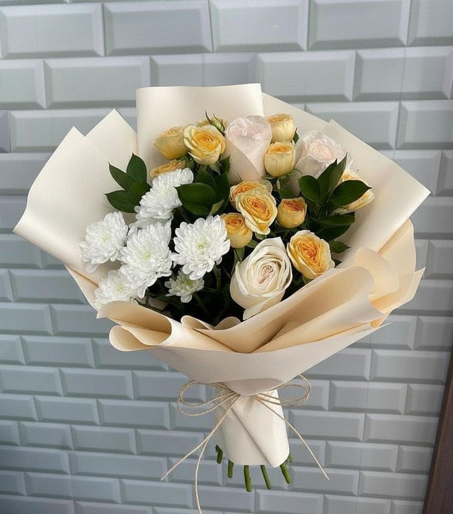 Букет цветов из: Розы и Хризантемы в Малое Карлино