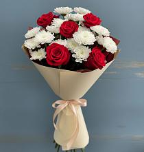 Букет цветов из:  Розы и Хризантемы в Малое Карлино