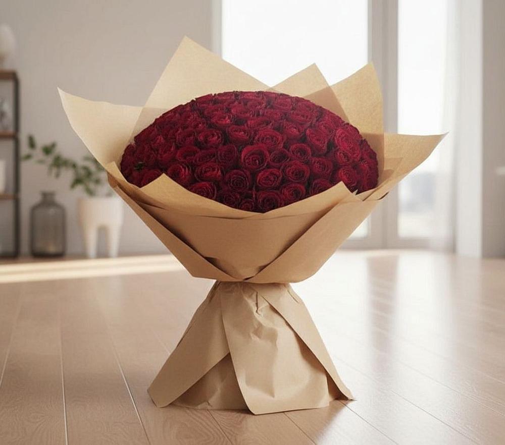 Букет 101 Красная роза в Малое Карлино