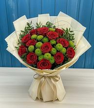 Букет цветов из:  Розы и Хризантемы в Малое Карлино