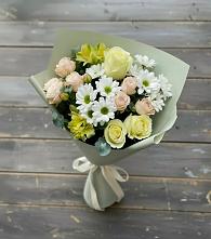 Букет цветов из:  Альстромерии, Розы и Хризантемы в Малое Карлино