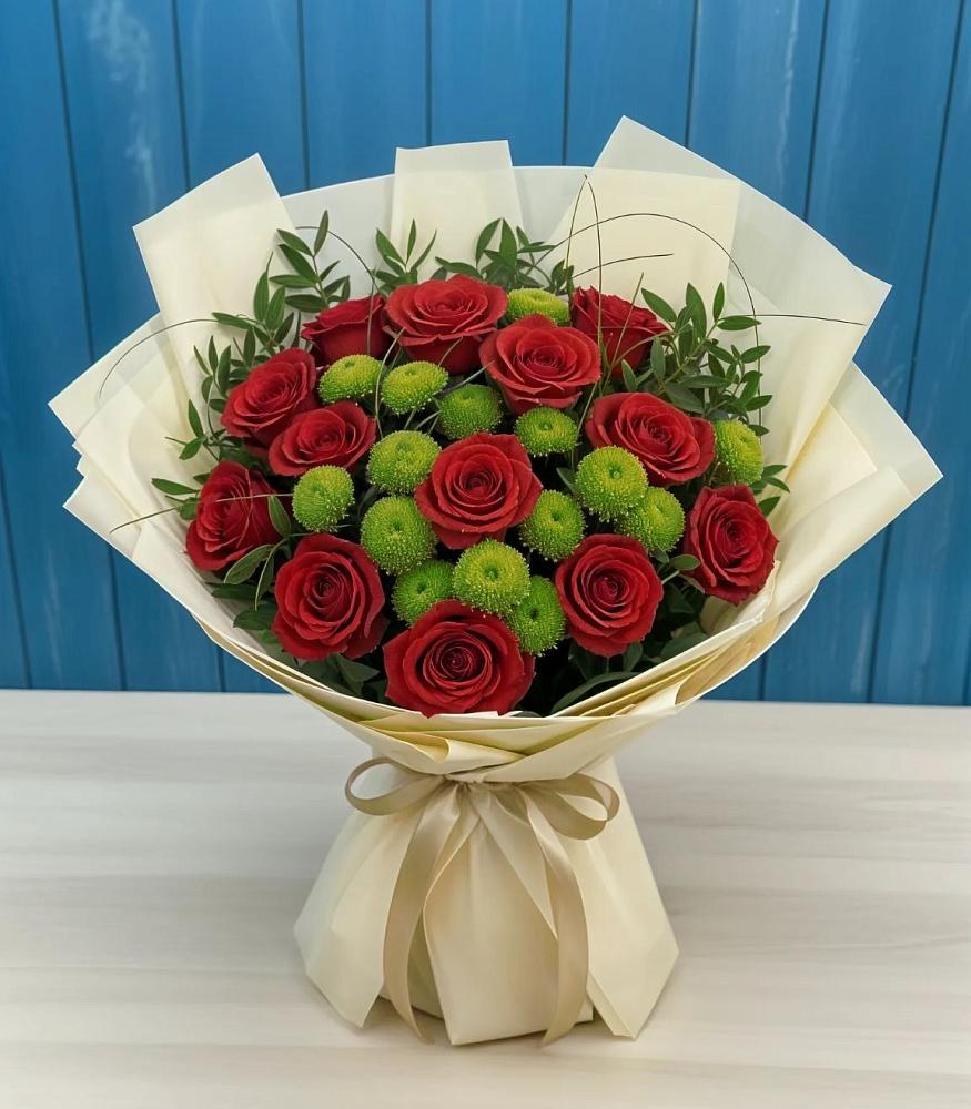 Букет цветов из: Розы и Хризантемы в Малое Карлино