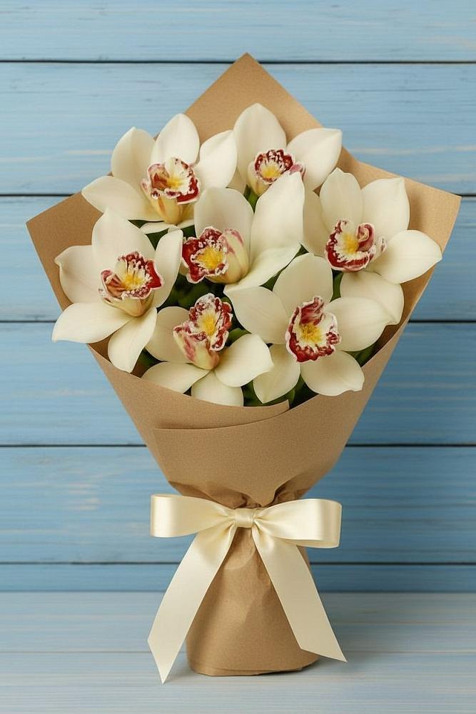 Букет цветов из: Орхидеи и Розы в Малое Карлино